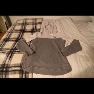 PINK cowl neck hoodie small